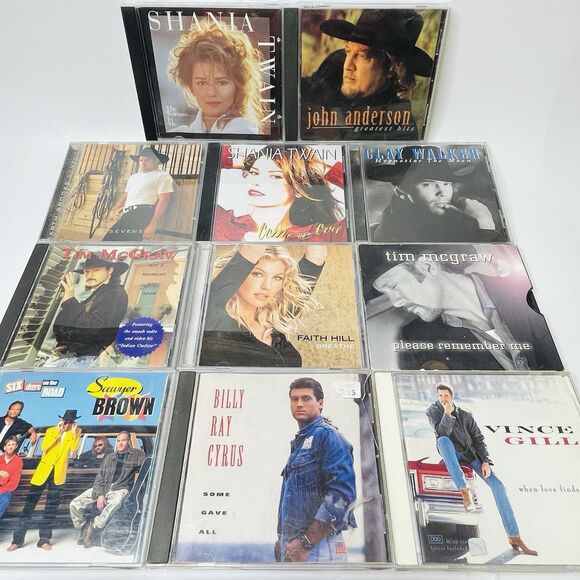 Other - Lot of 11 1990s Country CDs McGraw Brooks Twain Hill Gill Cyrus Sawyer Brown